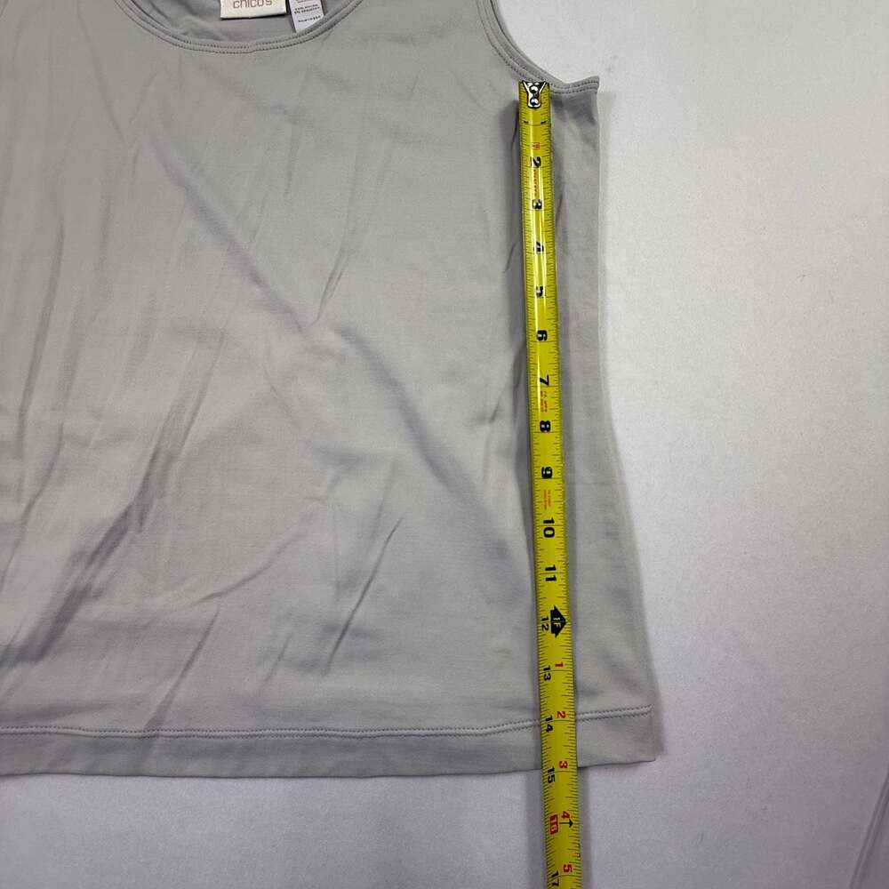 Chico's Microfiber Tank Top Size 1 Grey Sleeveless Scoop Neck Camisole - Picture 4 of 7